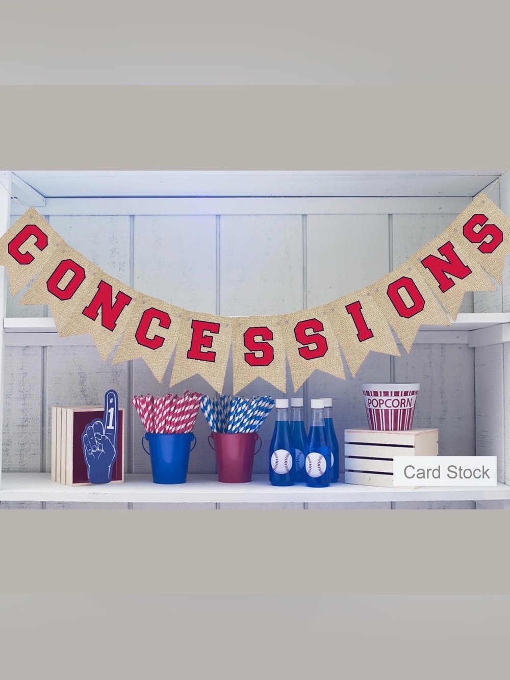 Concessions Burlap Party Banner
